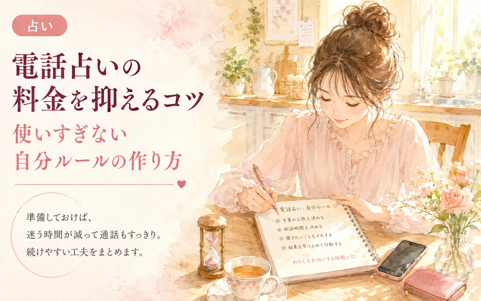 電話占いの料金を抑えるコツ｜使いすぎない自分ルールの作り方