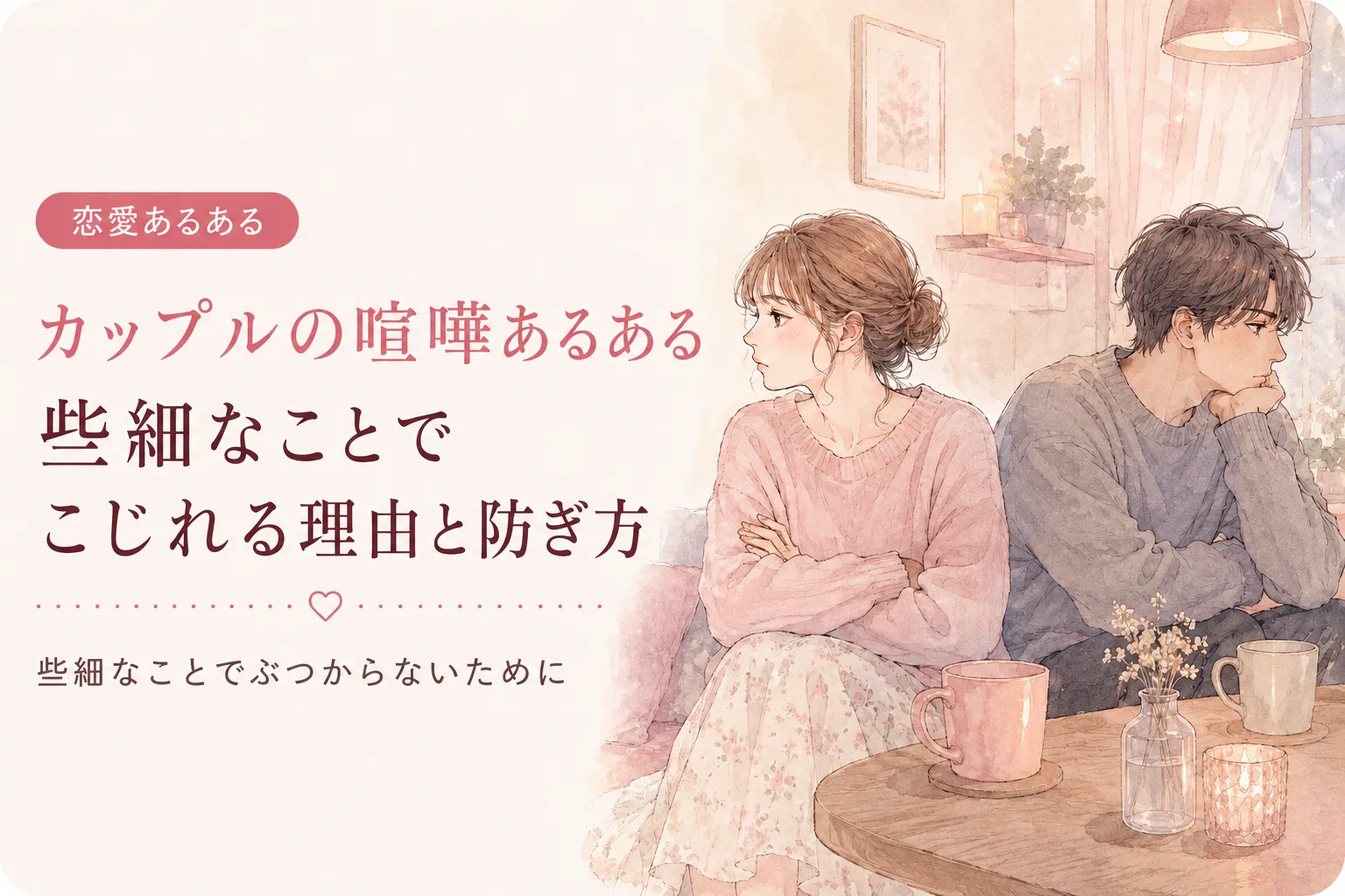 カップルの喧嘩あるある｜些細なことでこじれる理由と防ぎ方