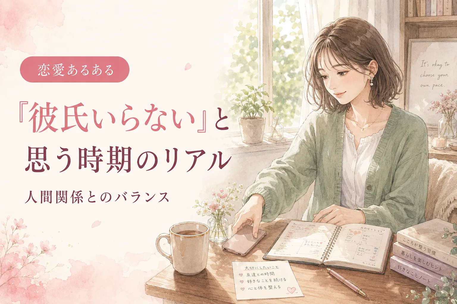「彼氏いらない」と思う時期のリアル｜一人時間と恋のバランス