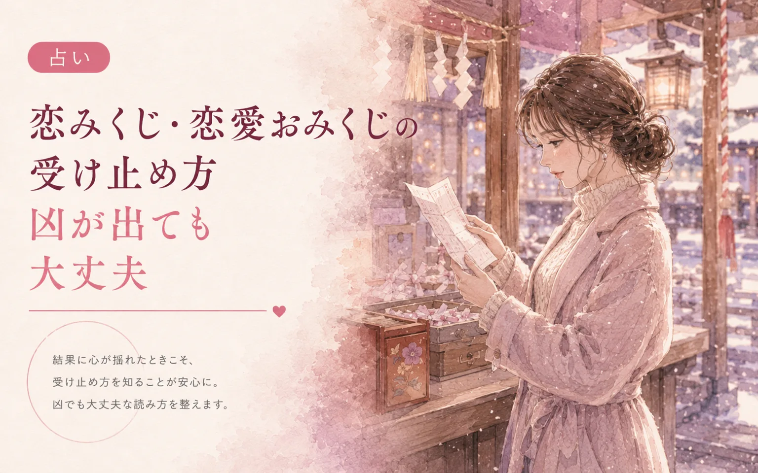 恋みくじ・恋愛おみくじの受け止め方｜凶が出ても大丈夫