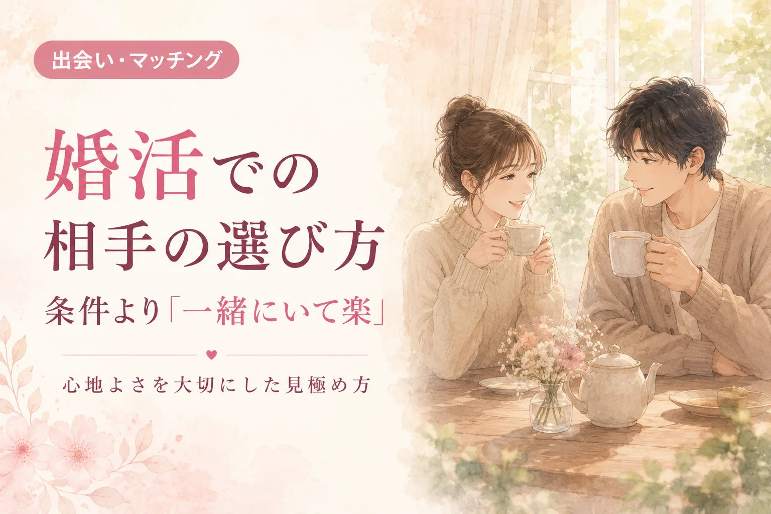 婚活での相手の選び方｜条件より「一緒にいて楽か」で見る
