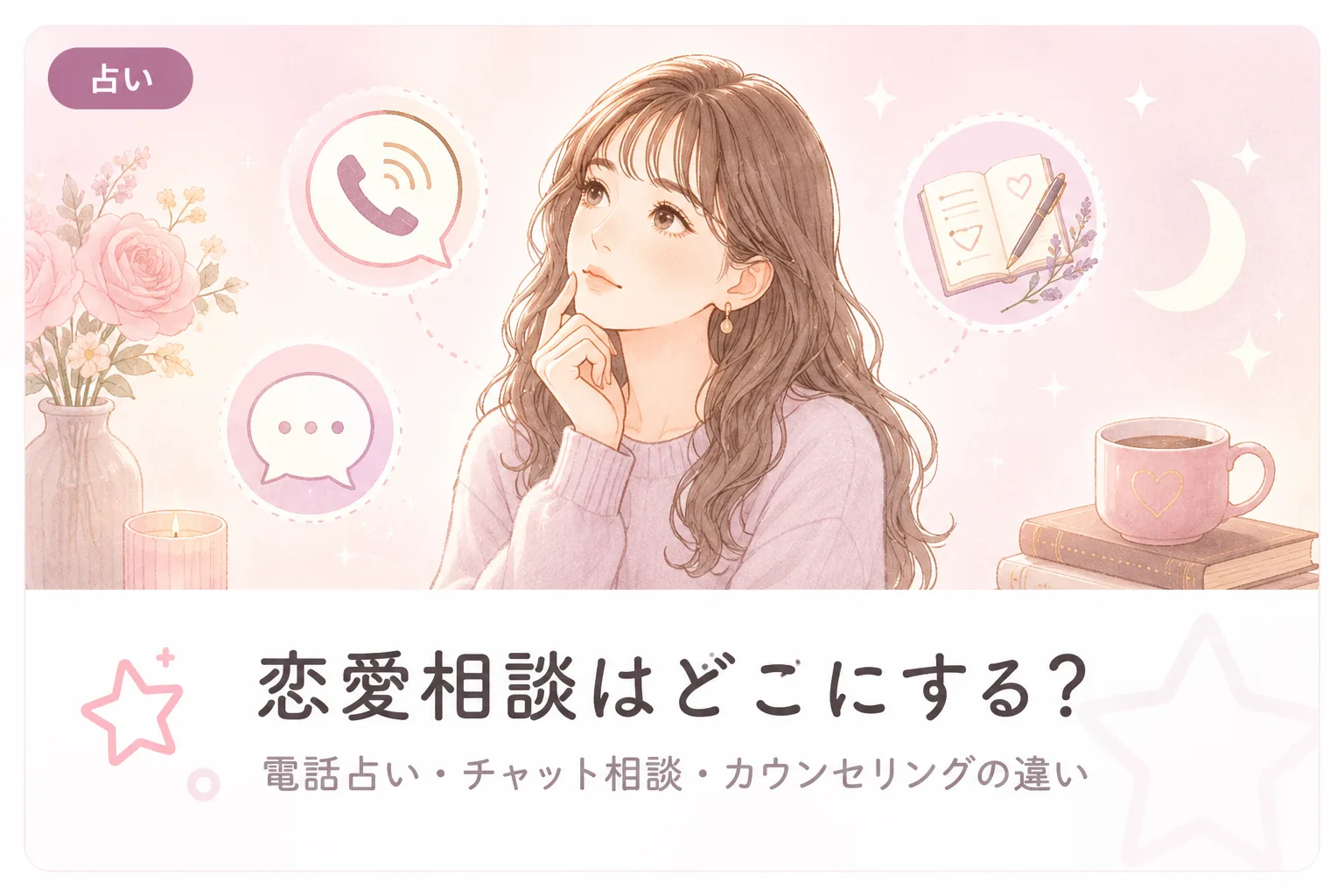 恋愛相談はどこにする？電話占い・チャット相談・カウンセリングの違い