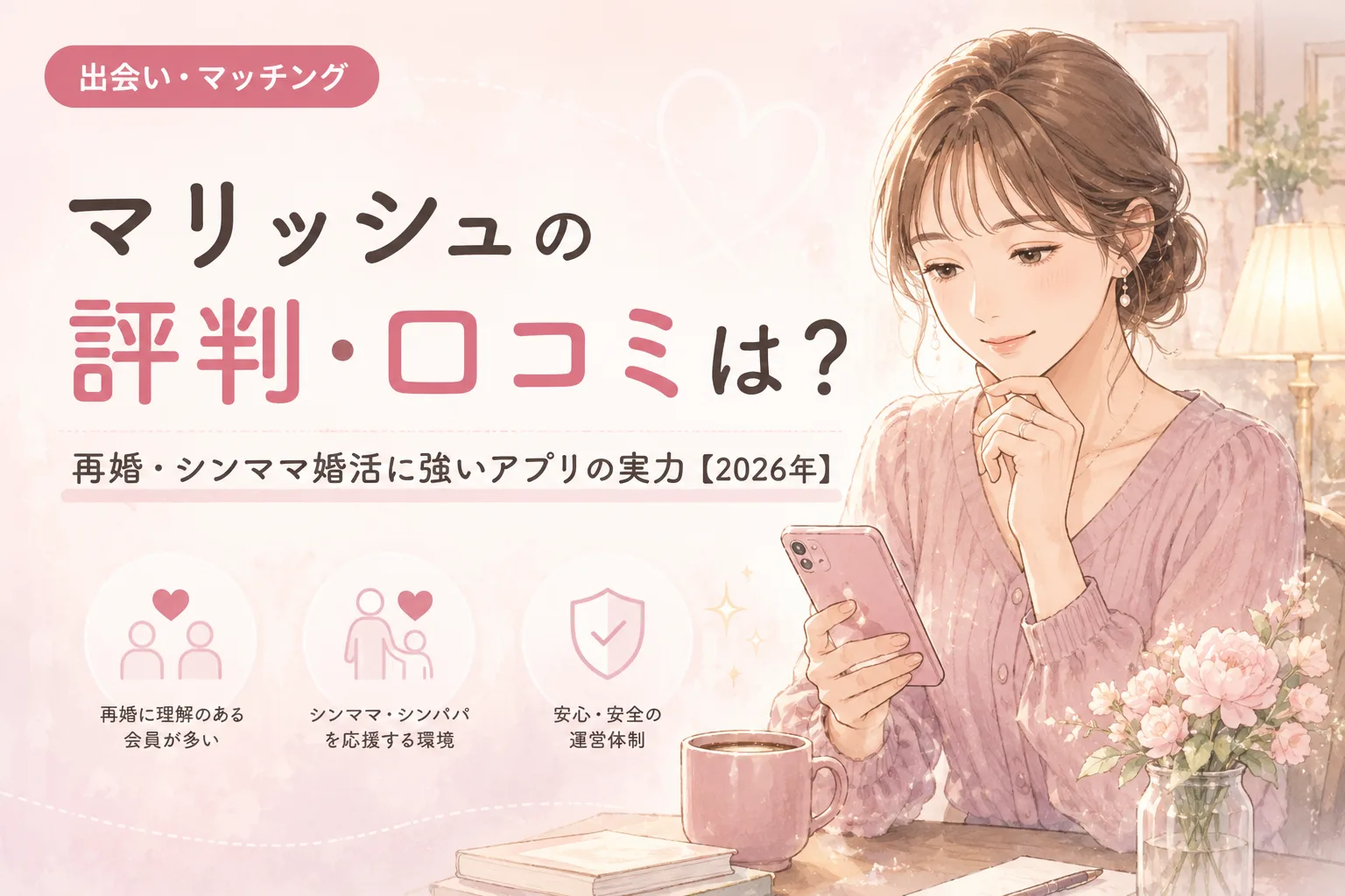 マリッシュの評判・口コミは？再婚・シンママ活動に強いアプリの実力【2026年】