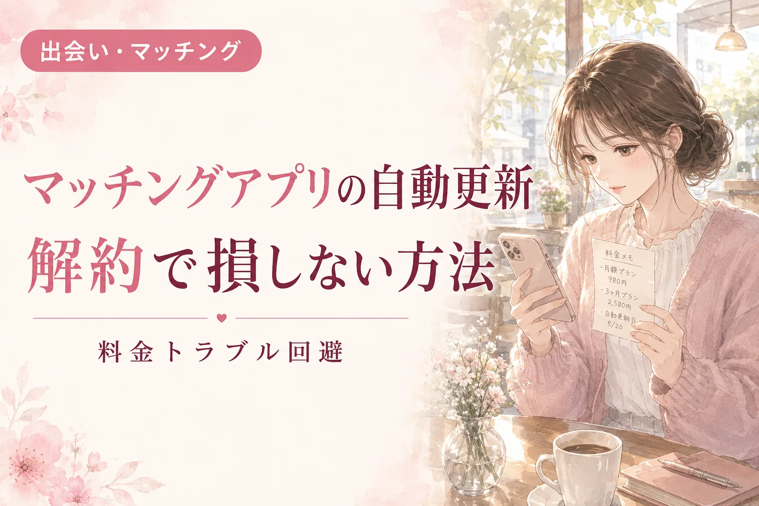 マッチングアプリの自動更新・解約で損しない方法｜料金トラブル回避