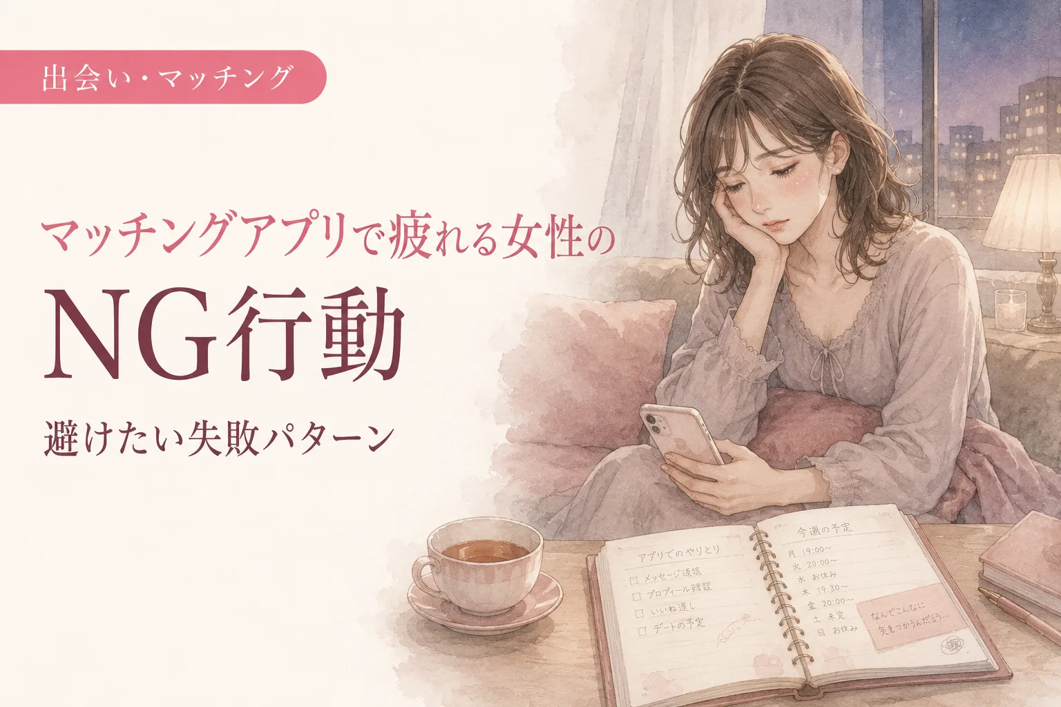 マッチングアプリで疲れる女性のNG行動｜避けたい失敗パターン