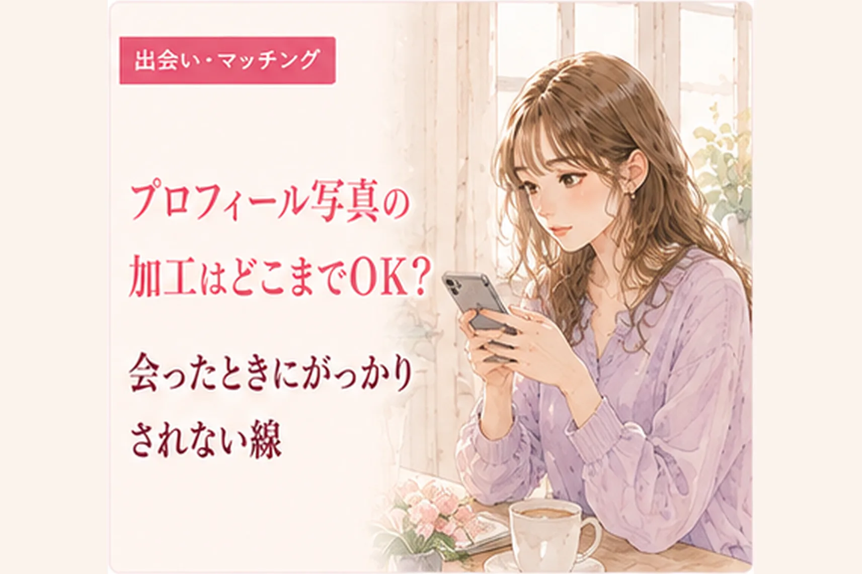 プロフィール写真の加工はどこまでOK？会ったときにがっかりされない線