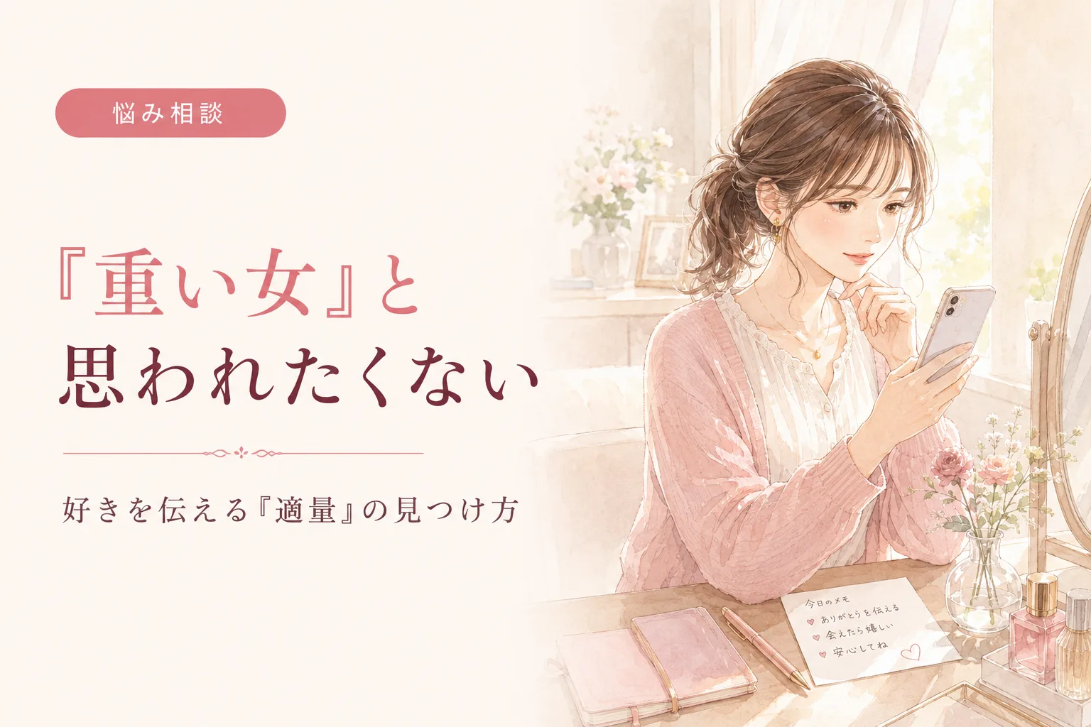 「重い女」と思われたくない｜好きを伝える『適量』の見つけ方