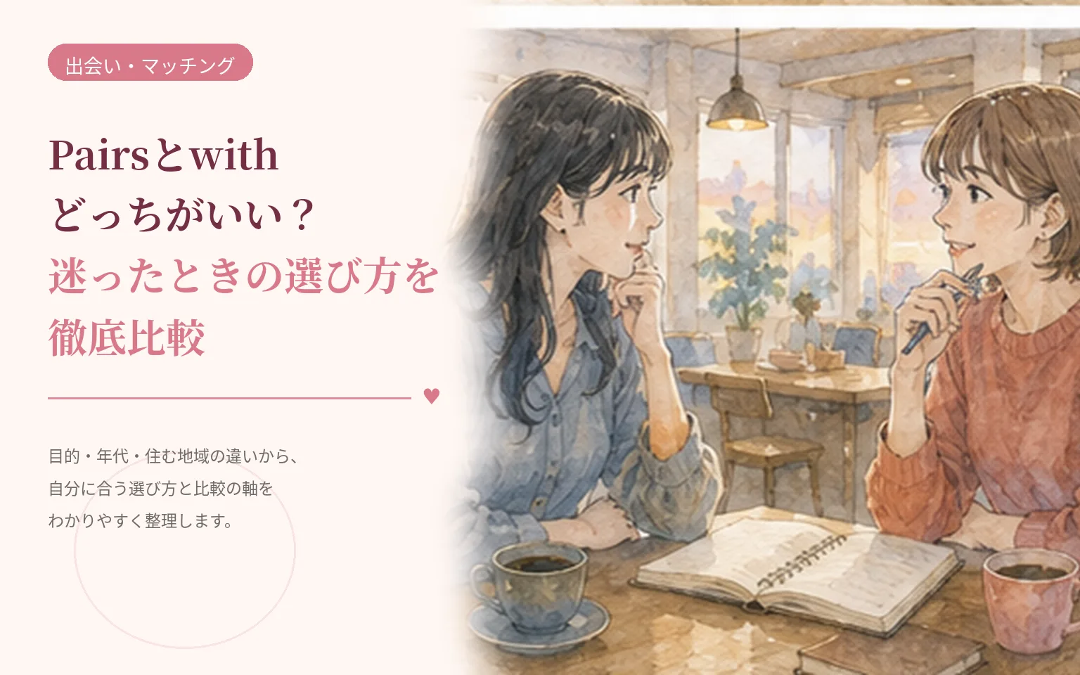 Pairsとwithどっちがいい？迷ったときの選び方を徹底比較
