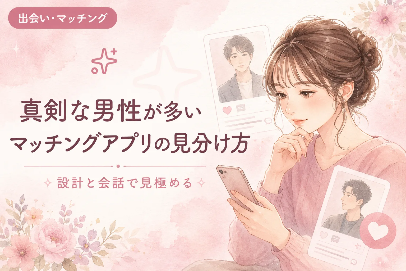 真剣な男性が多いマッチングアプリの見分け方｜設計と会話で見極める