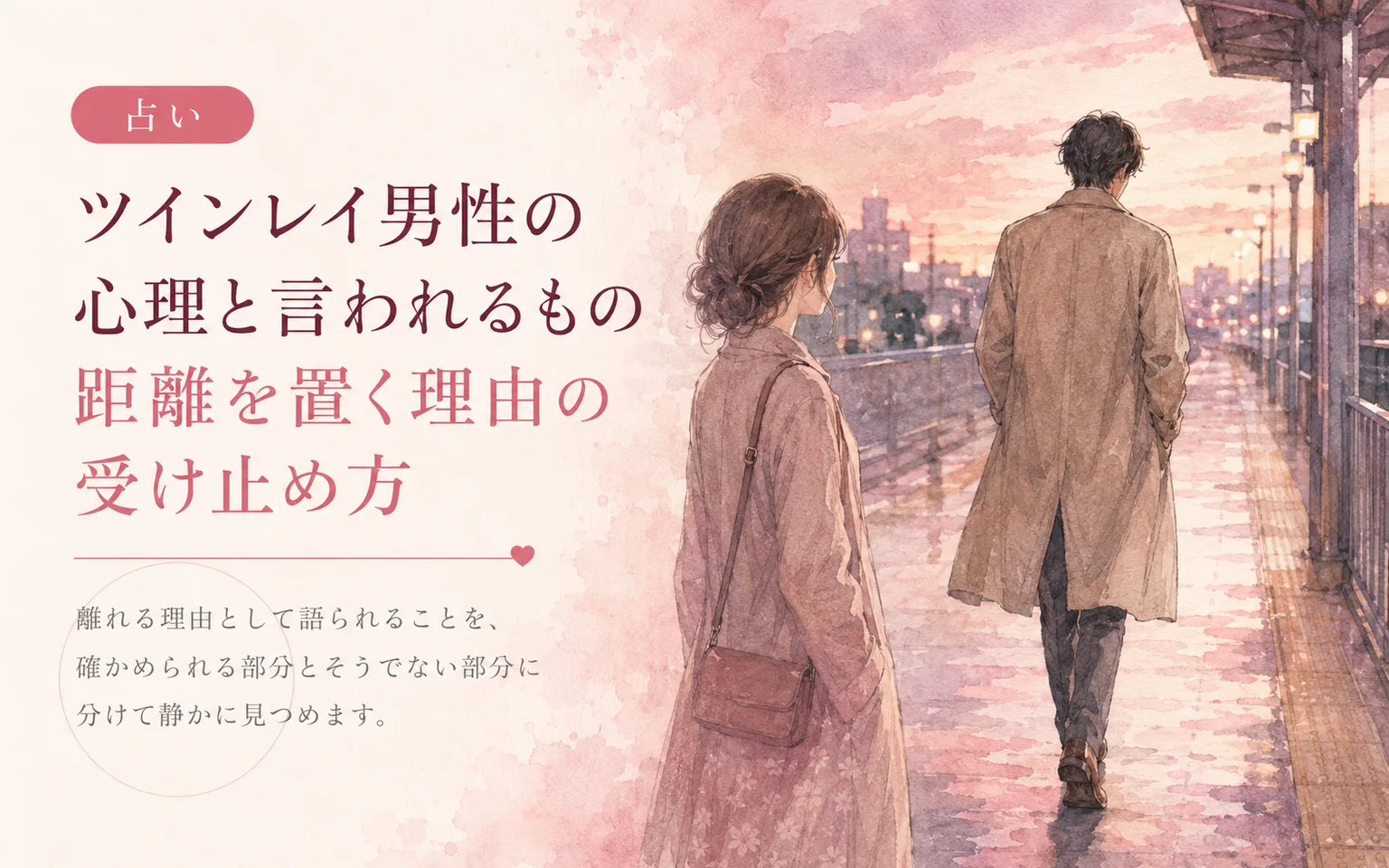 ツインレイ男性の心理と言われるもの｜距離を置く理由の受け止め方
