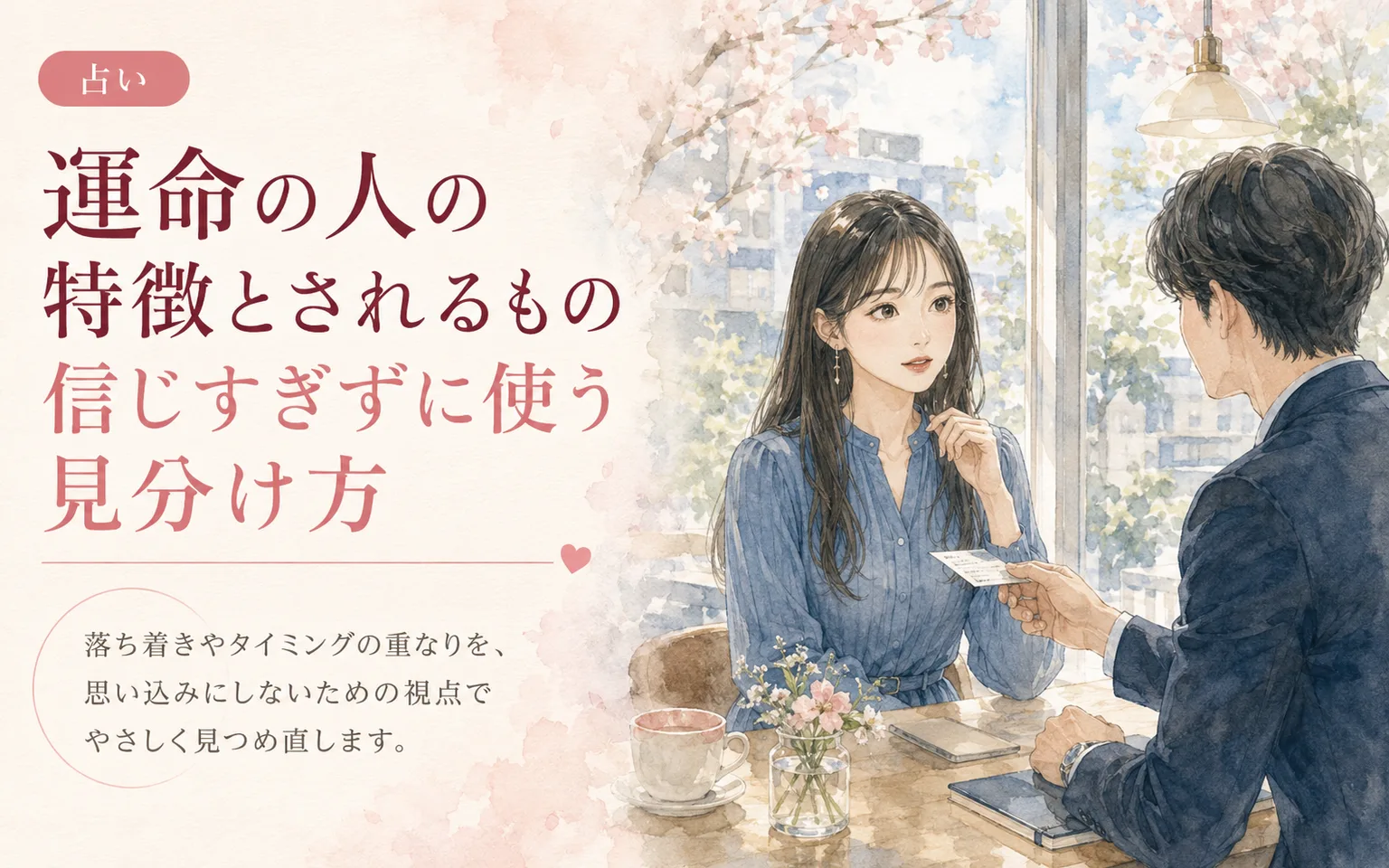 運命の人の特徴とされるもの｜信じすぎずに使う見分け方