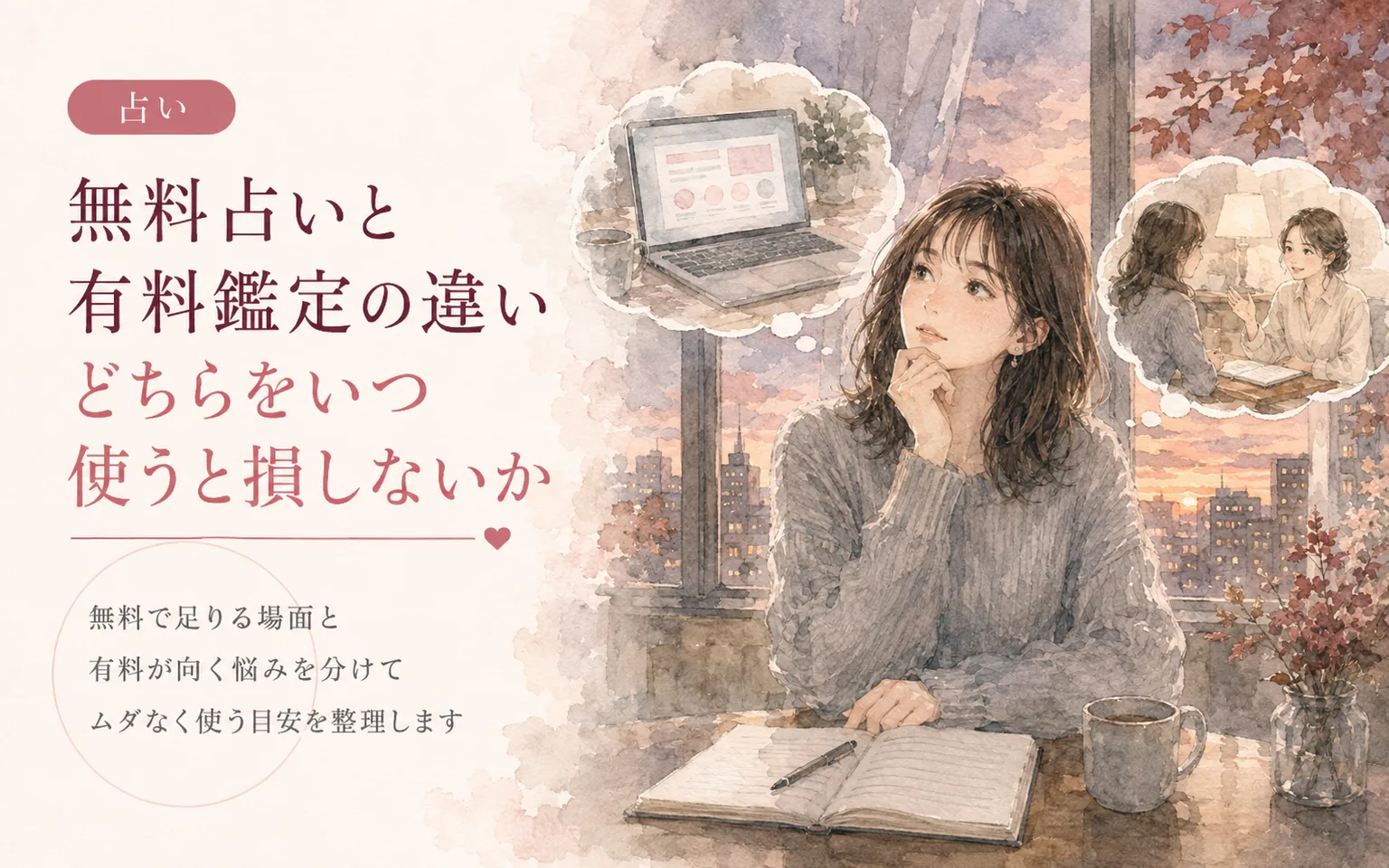 無料占いと有料鑑定の違い｜どちらをいつ使うと損しないか